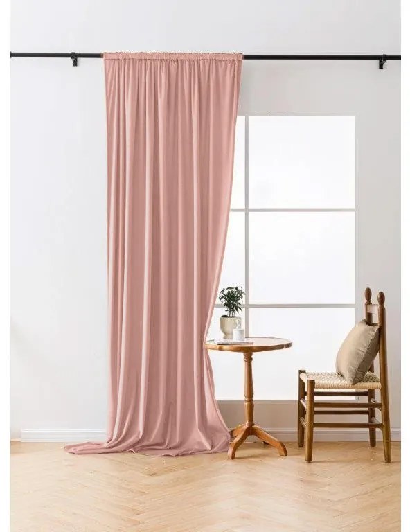 Zasłona zaciemniająca VELVET 140x250 cm, różowa Zawieszanie: Metalowe pierścienie