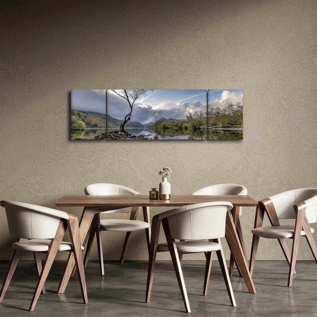 Obraz rzeki z drzewem (170x50 cm)