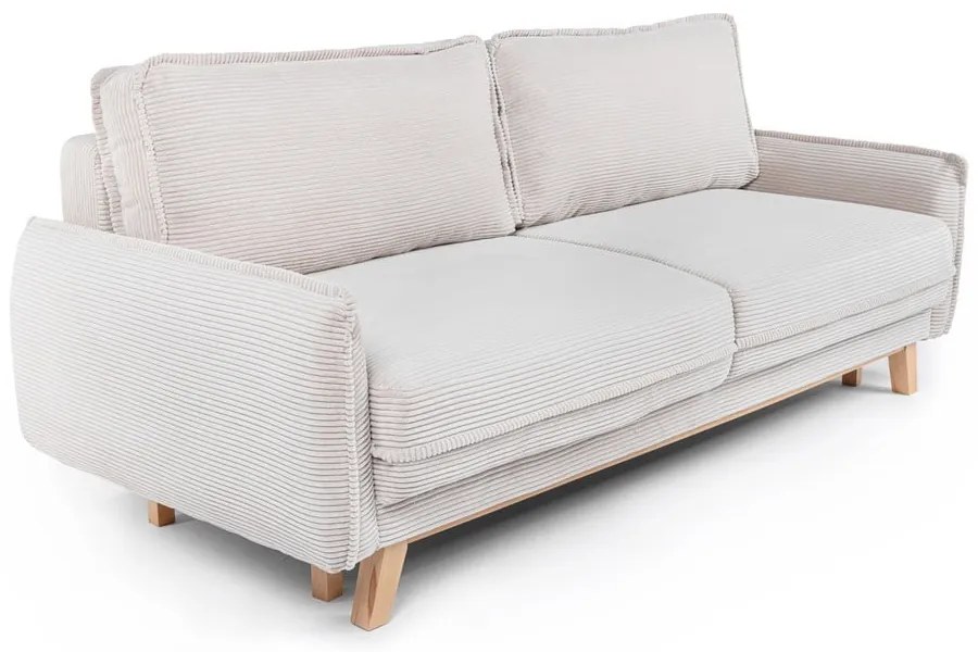 Beżowa sztruksowa rozkładana sofa 218 cm Tori – Bonami Selection