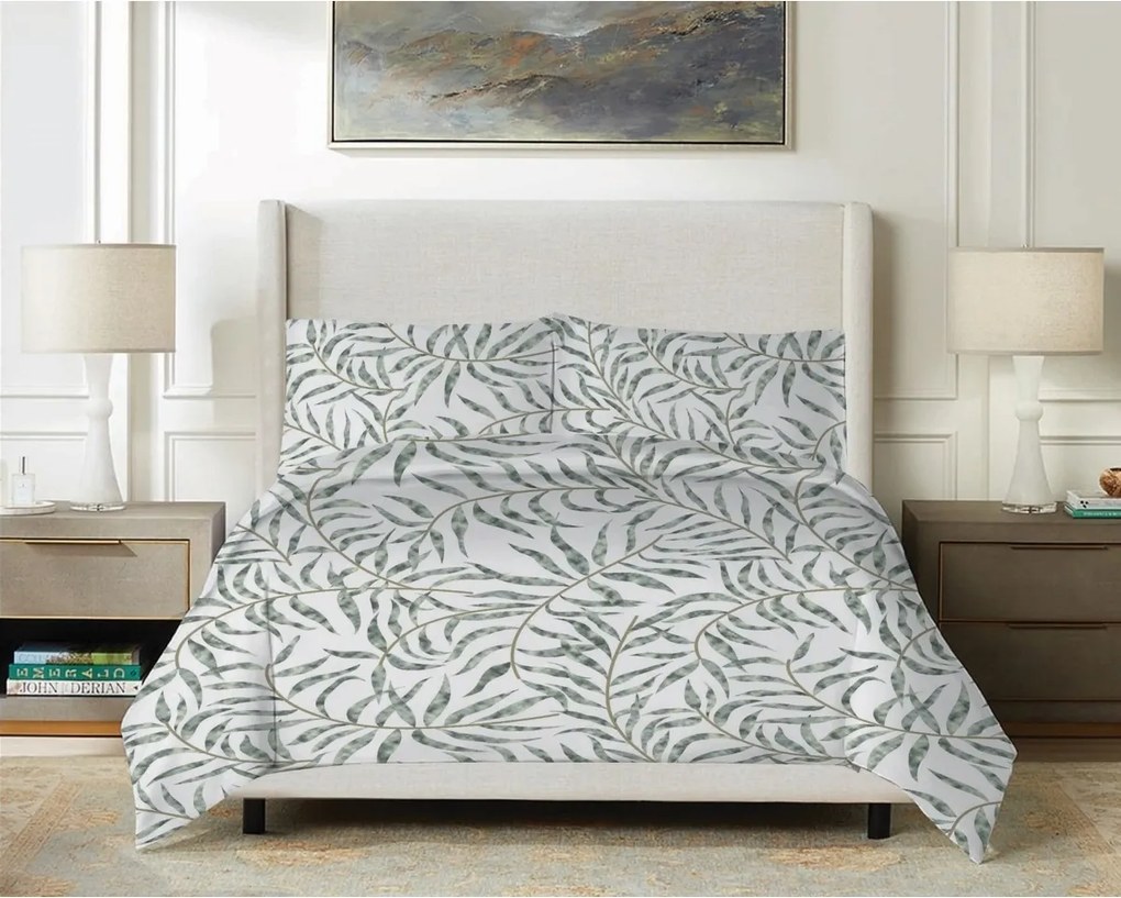 Matex Pościel satynowa Liście tropikalne, 140 x 200 cm, 70 x 90 cm
