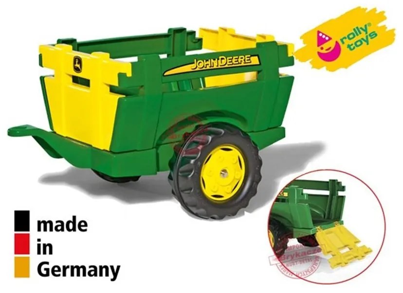 Rolly toys rollytrailer przyczepa farm john deere otwierane burty