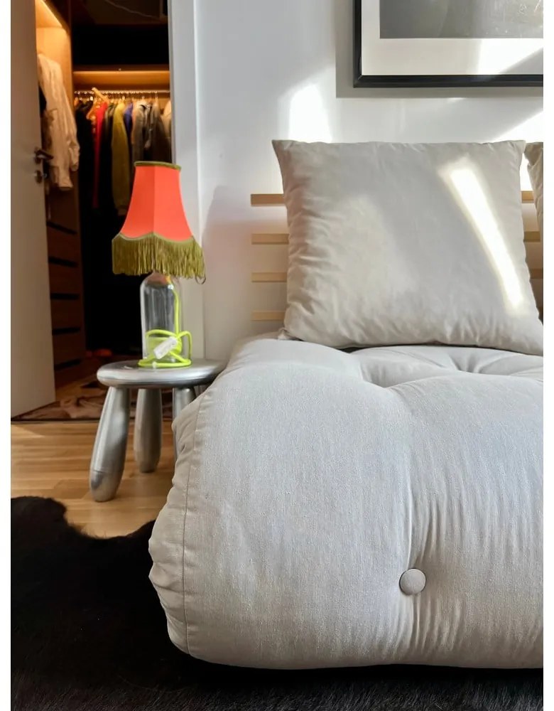 Sofa rozkładana z niebieskim obiciem Karup Design Shin Sano Natural/Petrol Blue
