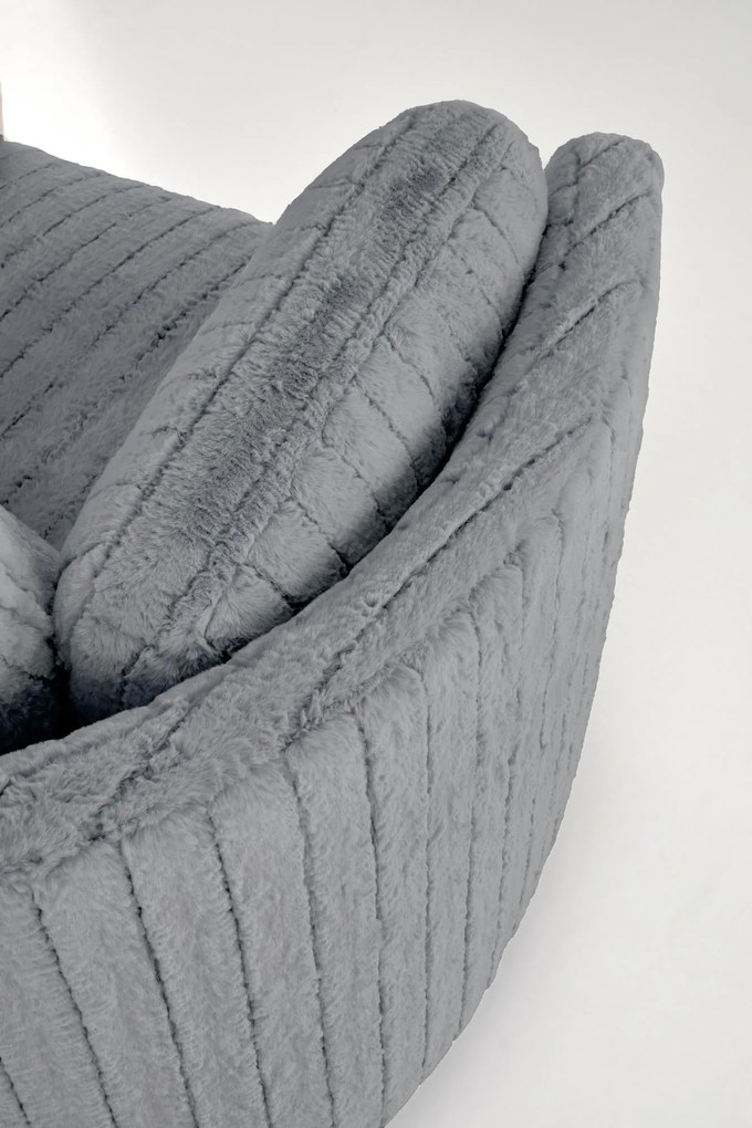 Fotel wypoczynkowy, obrotowy, elektrycznie rozkładany, bujany PEGAS popiel