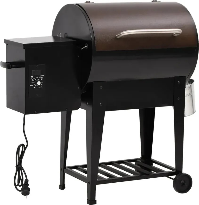 Czarny grill na pellet z dolną półką C3-B40