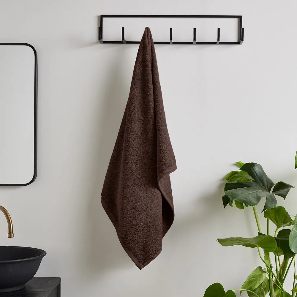 Brązowy bawełniany ręcznik szybkoschnący/frotte 50x85 cm Quick Dry – Catherine Lansfield