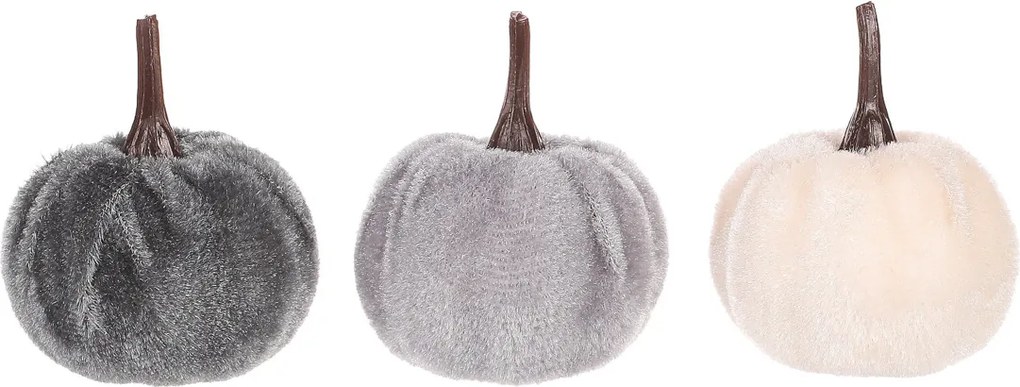 Dynia pokryta tkaniną mix, szary, plastik, 24 szt., śr. 4 cm