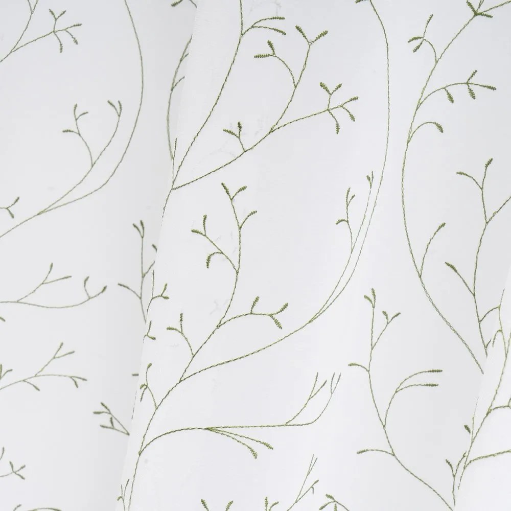Biało-zielona firanka 140x260 cm Grow – Casa Selección