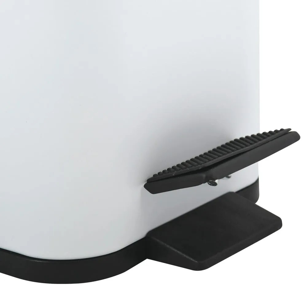 Stalowy kosz na śmieci z pedałem w matowym białym kolorze 5 l Erik – Spirella