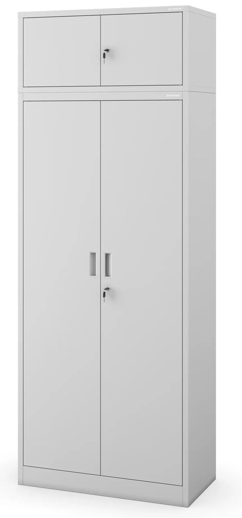 Szafa biurowa na dokumenty z 4 półkami szara, 1750x800x400 mm: JAN Compact