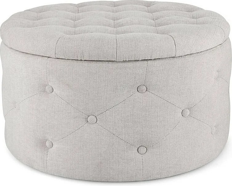 Pufa do przechowywania butów z jasnoszarej tkaniny - ERNESTINE
