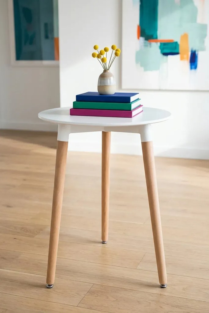 Biały okrągły stół skandynawski 60 cm H9-T64