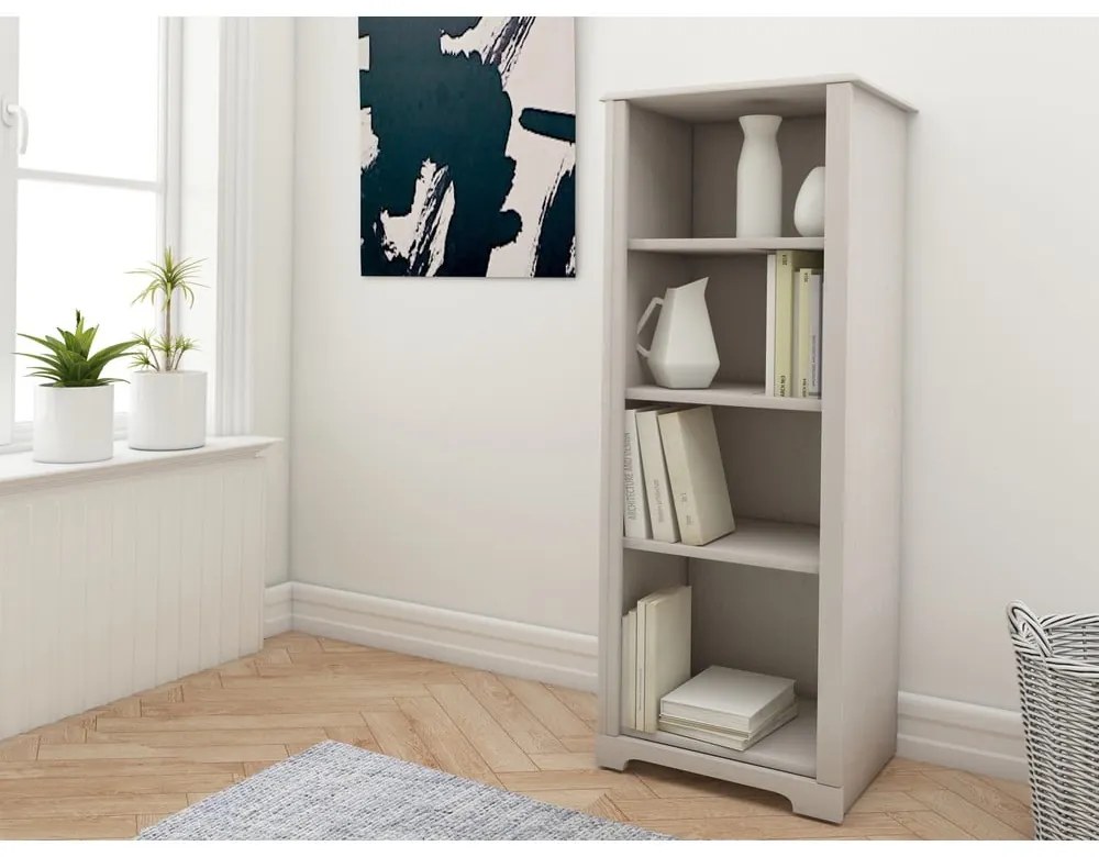 Biały regał z litego drewna sosnowego 50x135 cm Cubrix – Støraa