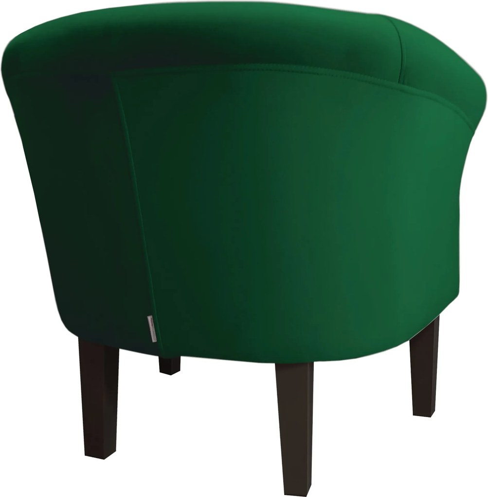 Fotel Milo tkanina Welur wygodny fotel tapicerowany do salonu i sypialni : Kolor nogi - Venge, Kolor tkaniny - VELVET - MG25, Wysokość nogi - 20 cm