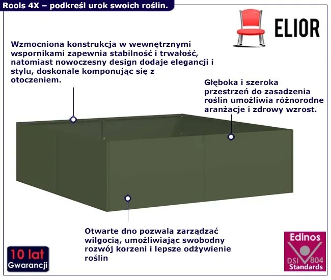 Oliwkowa skrzynia do ogrodu - Dolo 4X