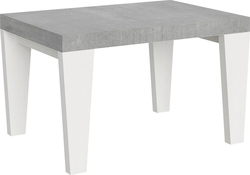 Stół rozkładany 90x130/234 cm Blat cementowy Spimbo Mix - Nogi z białego jesionu