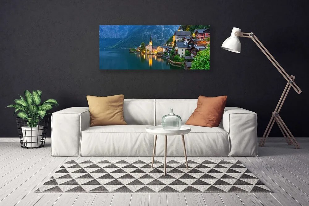 Obraz canvas na ścianę Nocna Panorama nad Jeziorem
