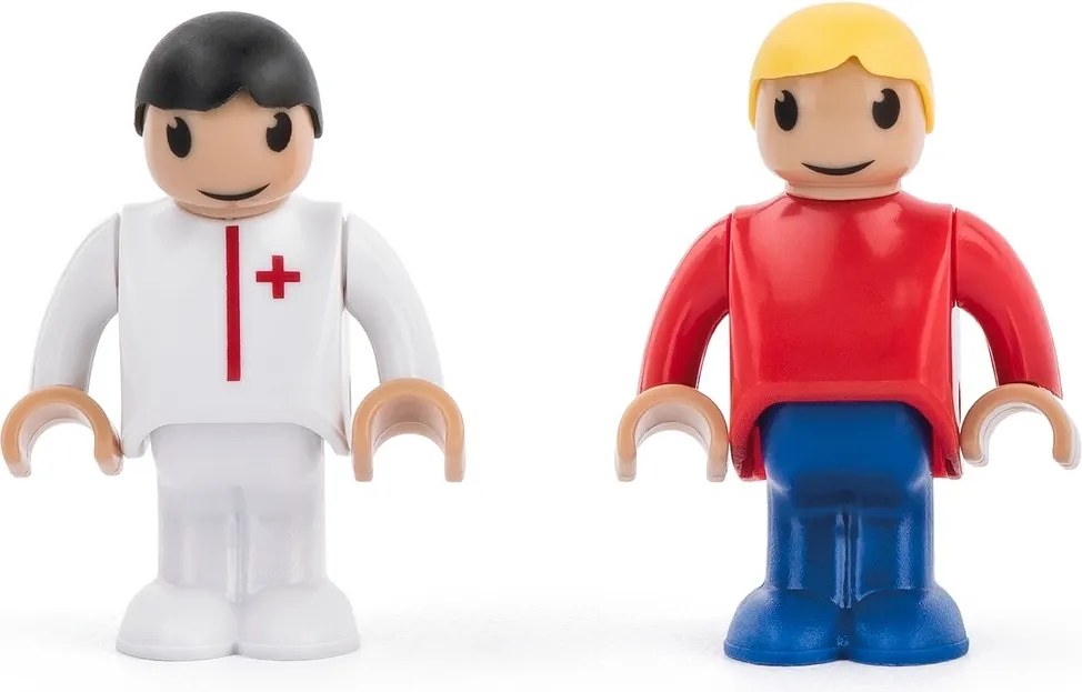 Woody Samochód pogotowia ratunkowego z figurkami do kolejki, żółty