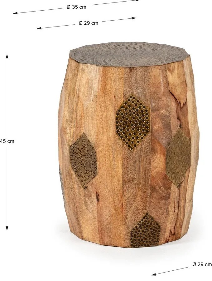 Okrągły stolik z litego drewna mango ø 29 cm Fabia – MOME