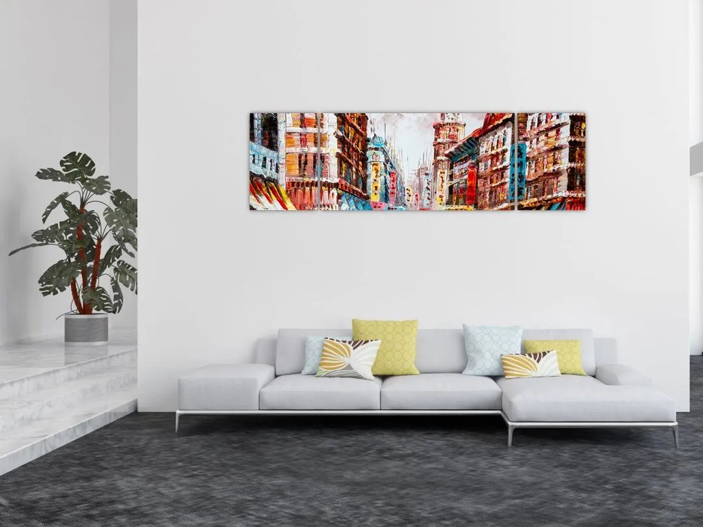 Obraz - Hong Kong, obraz olejny (170x50 cm)