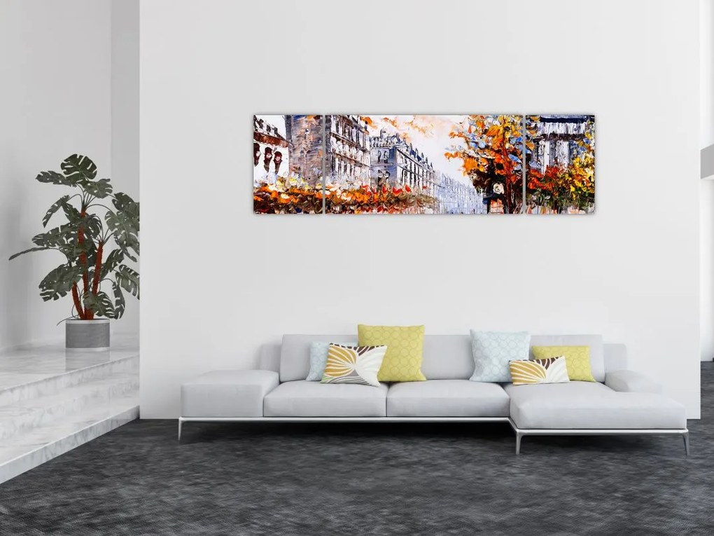 Obraz - Życie w mieście (170x50 cm)