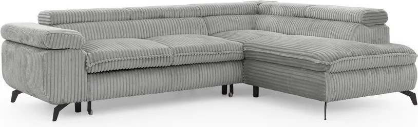 Jasnoszary sztruksowy narożnik (prawostronny/w kształcie litery L) Marbeya – Ropez