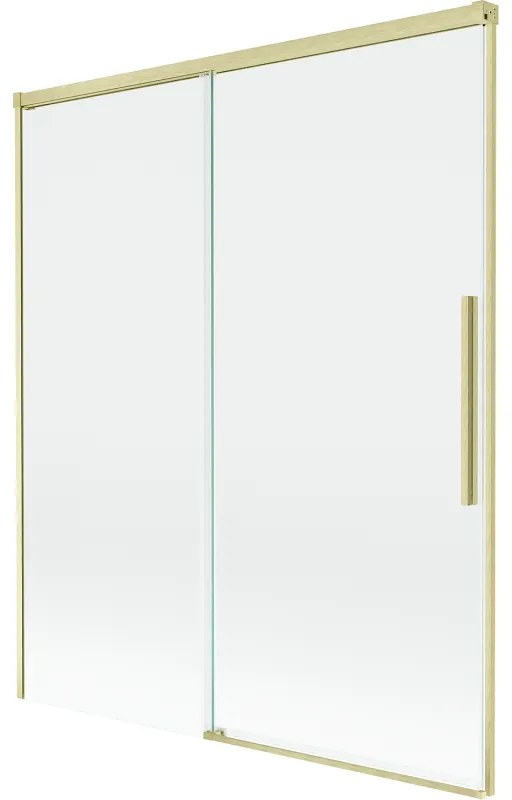 Mexen Rox parawan nawannowy 2-skrzydłowy rozsuwany 140 x 150 cm, transparent, złoty szczotkowany - 8C9-140-001-55-00