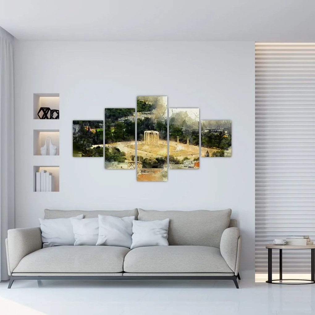 Obraz - Świątynia Zeusa, Ateny, Grecja (125x70 cm)