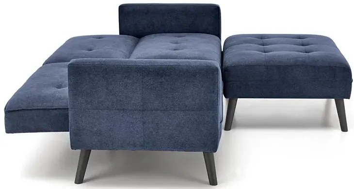 Granatowa sofa narożna z funkcją spania - Leris