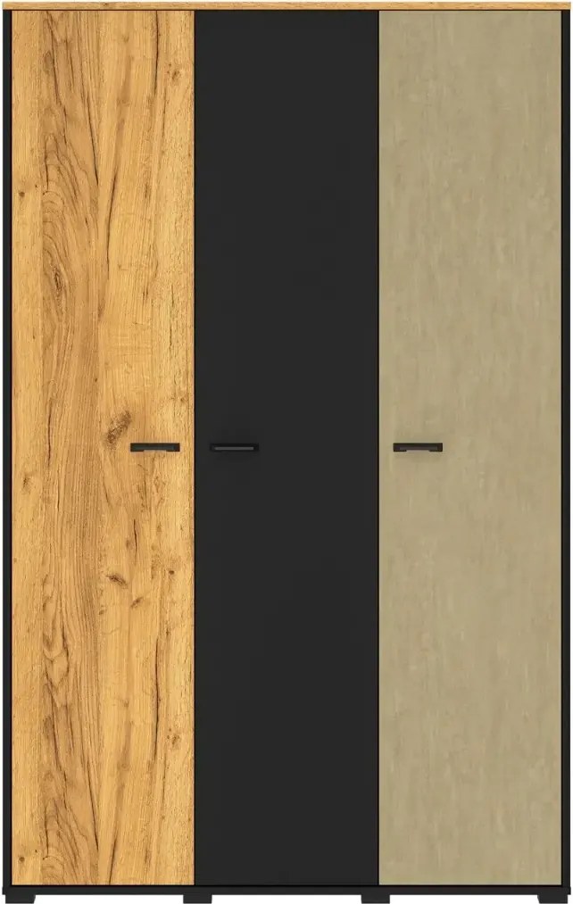 Szafa młodzieżowa COLIN 01 3D dąb złoty craft/czarna ML MEBLE