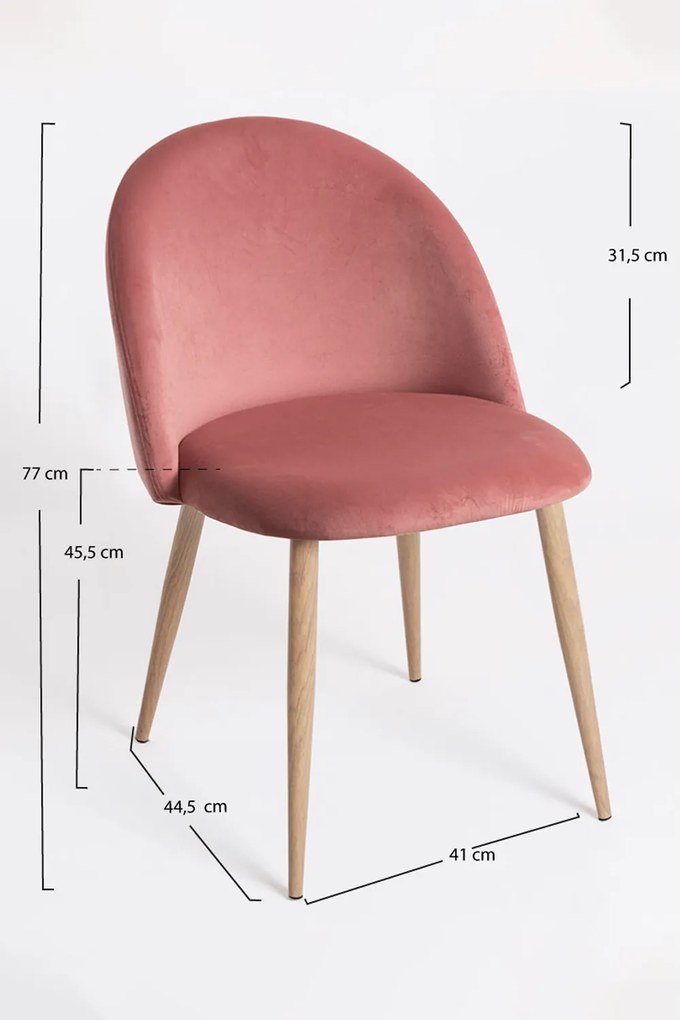 Zestaw 4 krzese aksamitnych Vint