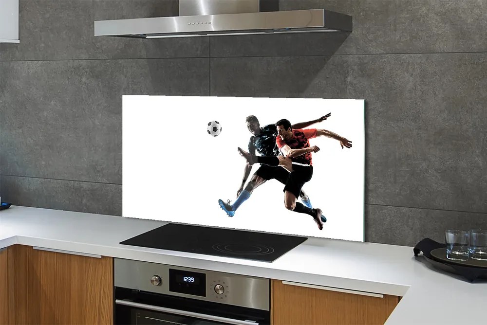 Szkło do Kuchni na Ścianę Mężczyźni w Trakcie Gry