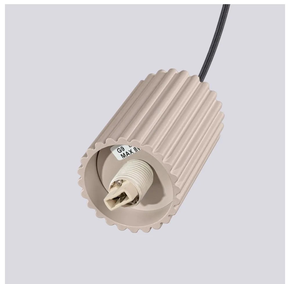 Szarobrązowa lampa wisząca ze szklanym kloszem ø 12 cm Orbital – Sollux