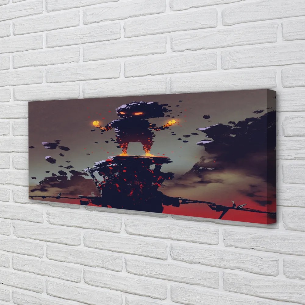 Obraz canvas na ścianę Postać w Dymie i Ogniu