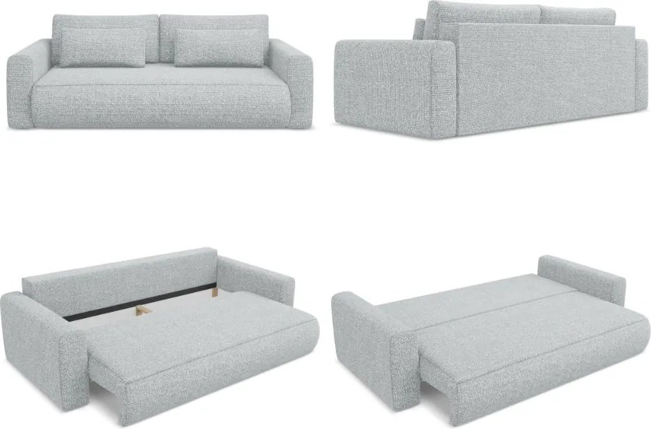 Sofa 3-osobowa z funkcją spania Kapua 155x200 cm, tkanina struktura