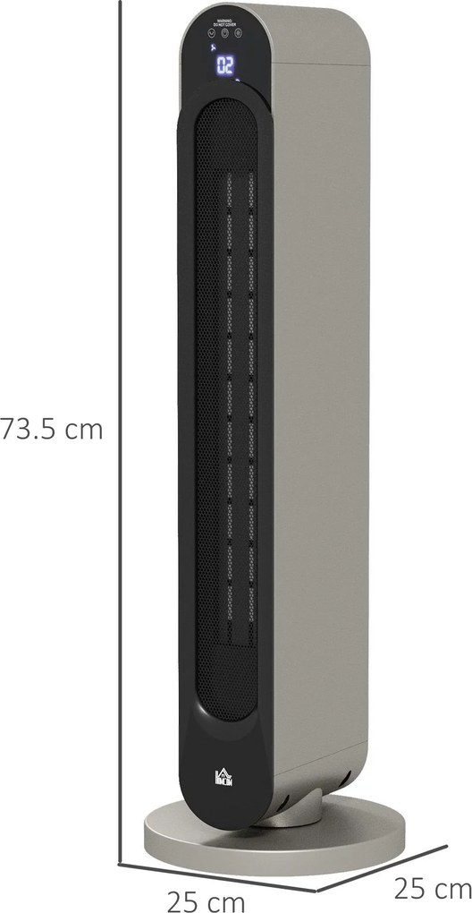 HOMCOM Grzejka elektryczna, 3 tryby, 12-godzinny timer, wyświetlacz LED, funkcja obrotu