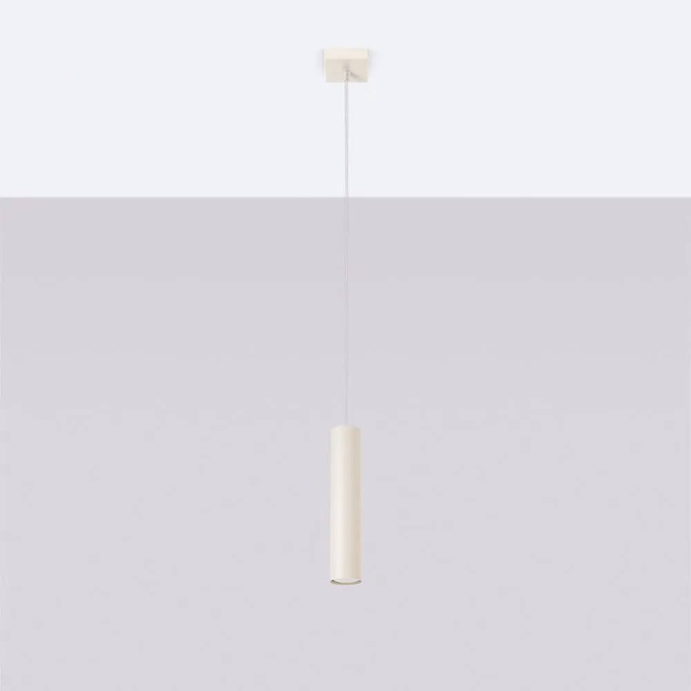 Kremowa lampa wisząca ø 8 cm Castro – Sollux