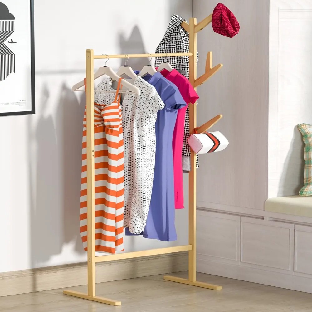 Stojak na ubrania RADO, 66x40x163,3cm, brąz Casaria