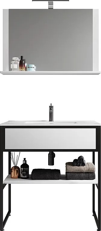 umywalka do mebli łazienkowych Bitila Czarny / biały 0