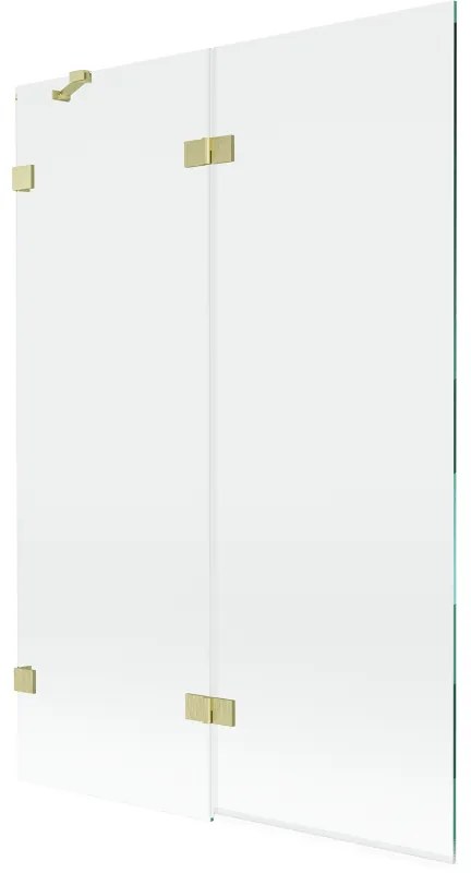 Mexen Lunar parawan nawannowy 2-skrzydłowy lewy 120 x 150 cm, transparent, złoty szczotkowany - 897-120-100-55-00-L