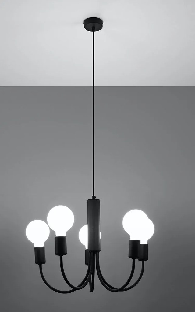 Czarny industrialny żyrandol - EXX224-Vespero