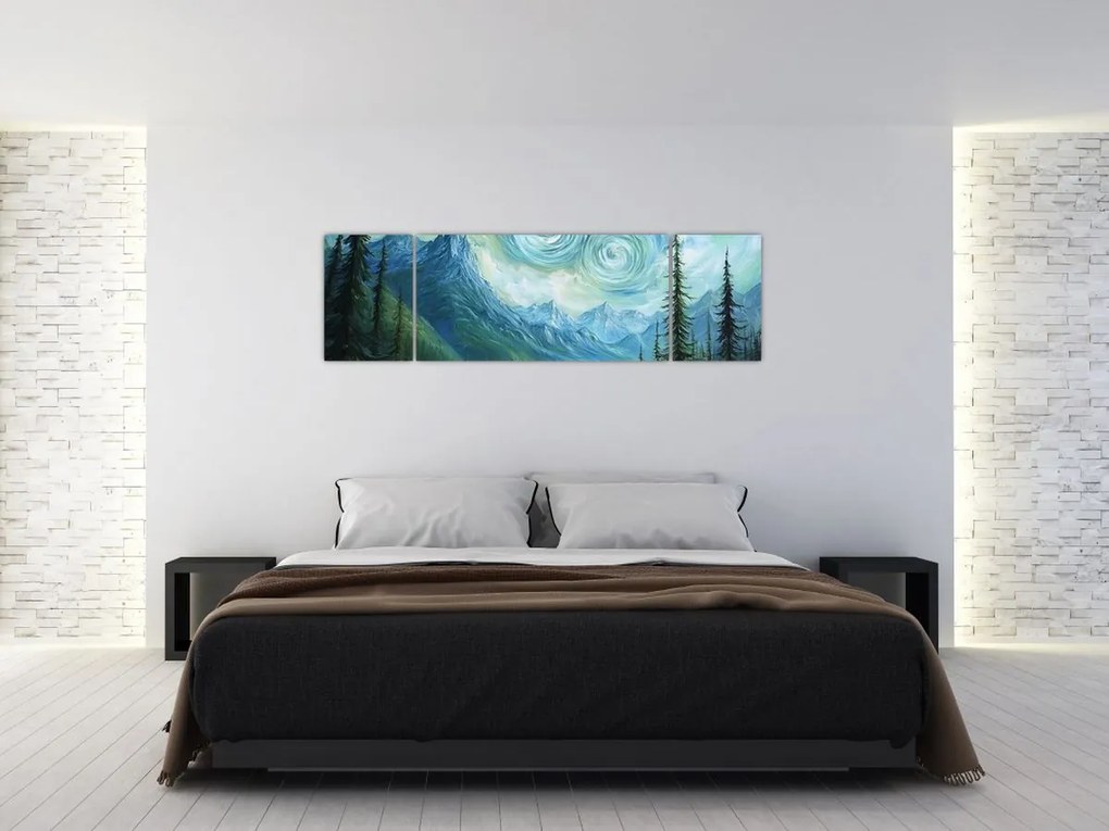 Obraz - Krajobraz z nutą Van Gogha (170x50 cm)