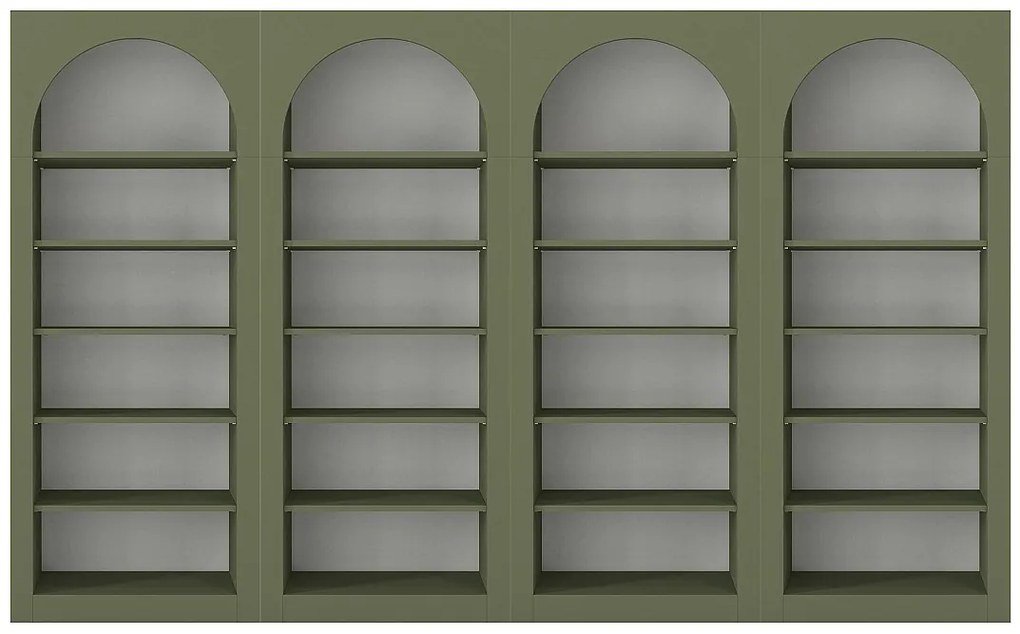 Zestaw 4 regałów z 6 przegródkami - Khaki - CYMORA