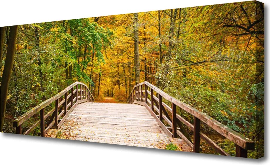 Obraz canvas Drewniany Mostek nad Potokiem