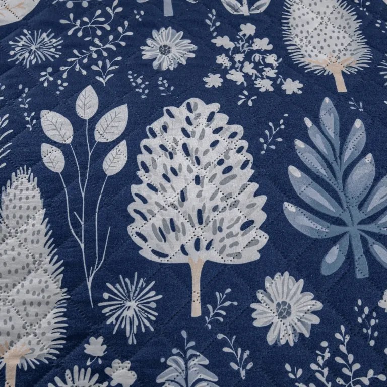 Narzuta na łóżko INDIGO BLOOM, niebieska Rozmiar: 220 x 240 cm