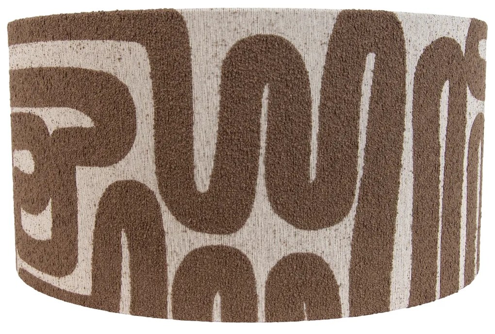 Brązowy abażur z tkaniny z beżowym wnętrzem 50/50/25 Nowoczesny