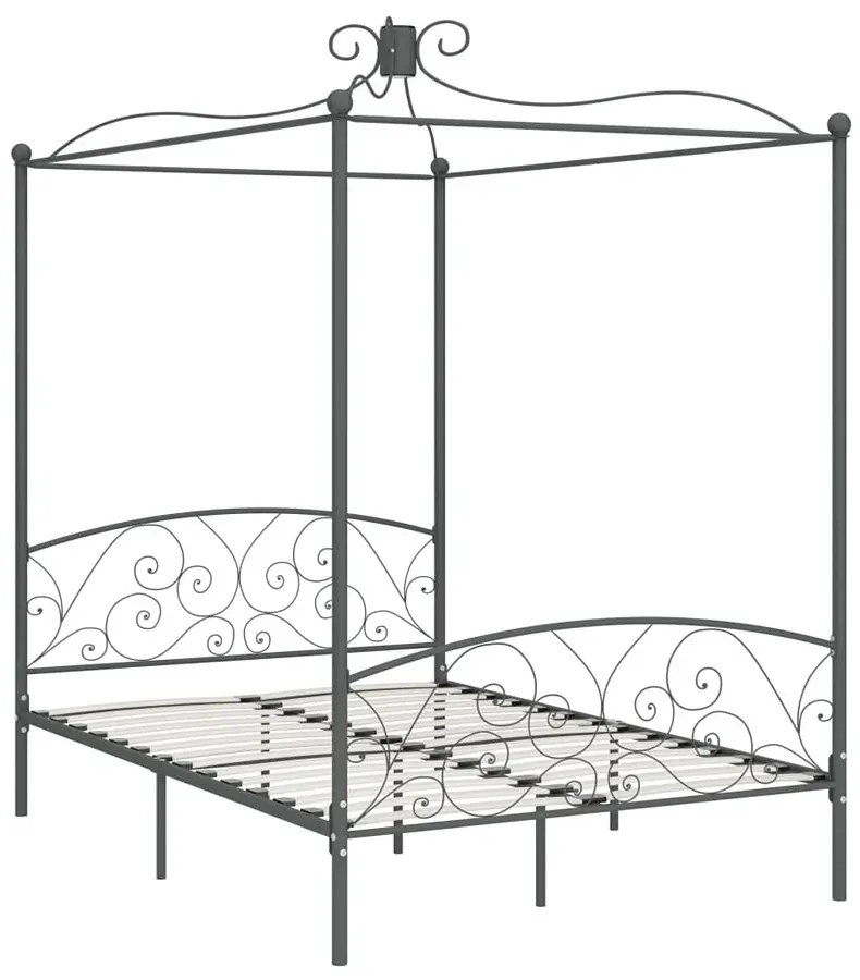Szare metalowe łóżko rustykalne 120x200 cm - Ifrexi