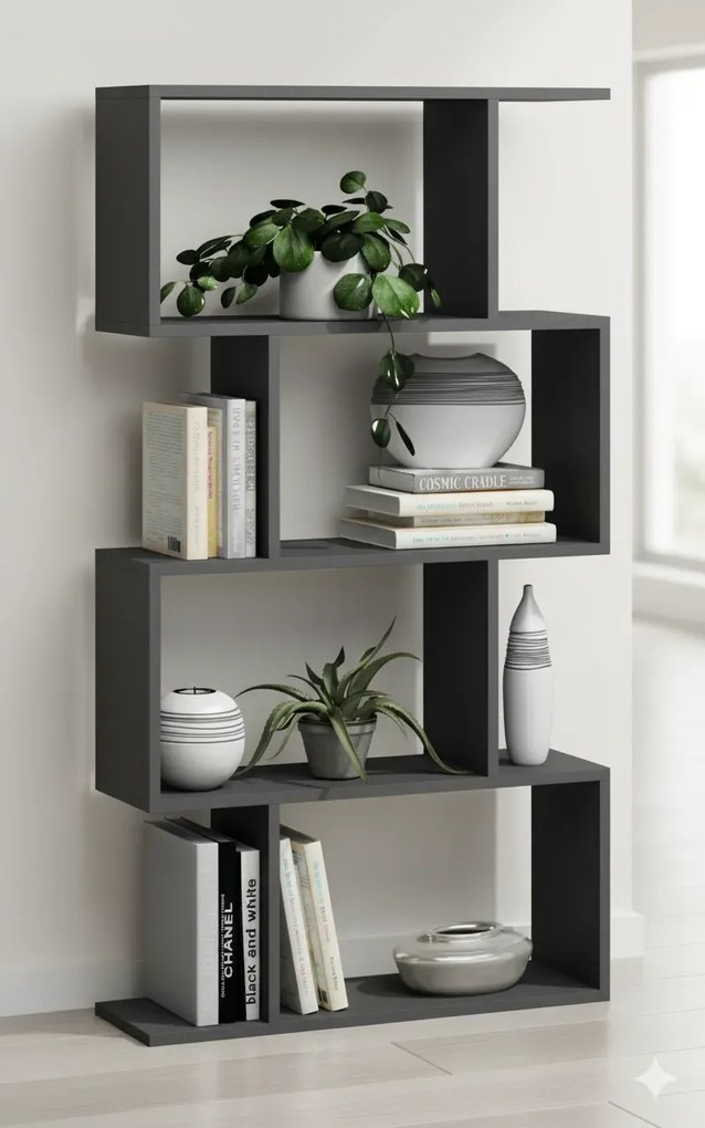 Otwarty regał stojący czarny D8-S70