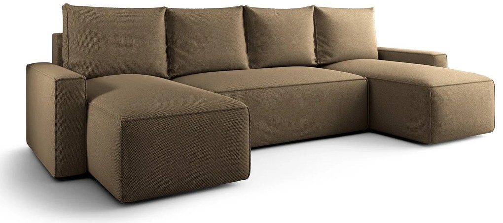 Brązowy narożnik rozkładany z funkcją spania Z1-R39