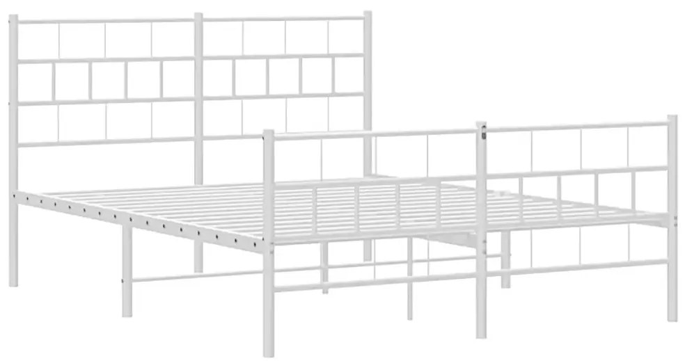 Białe podwójne łóżko z wezgłowiem 160x200 H1-M49