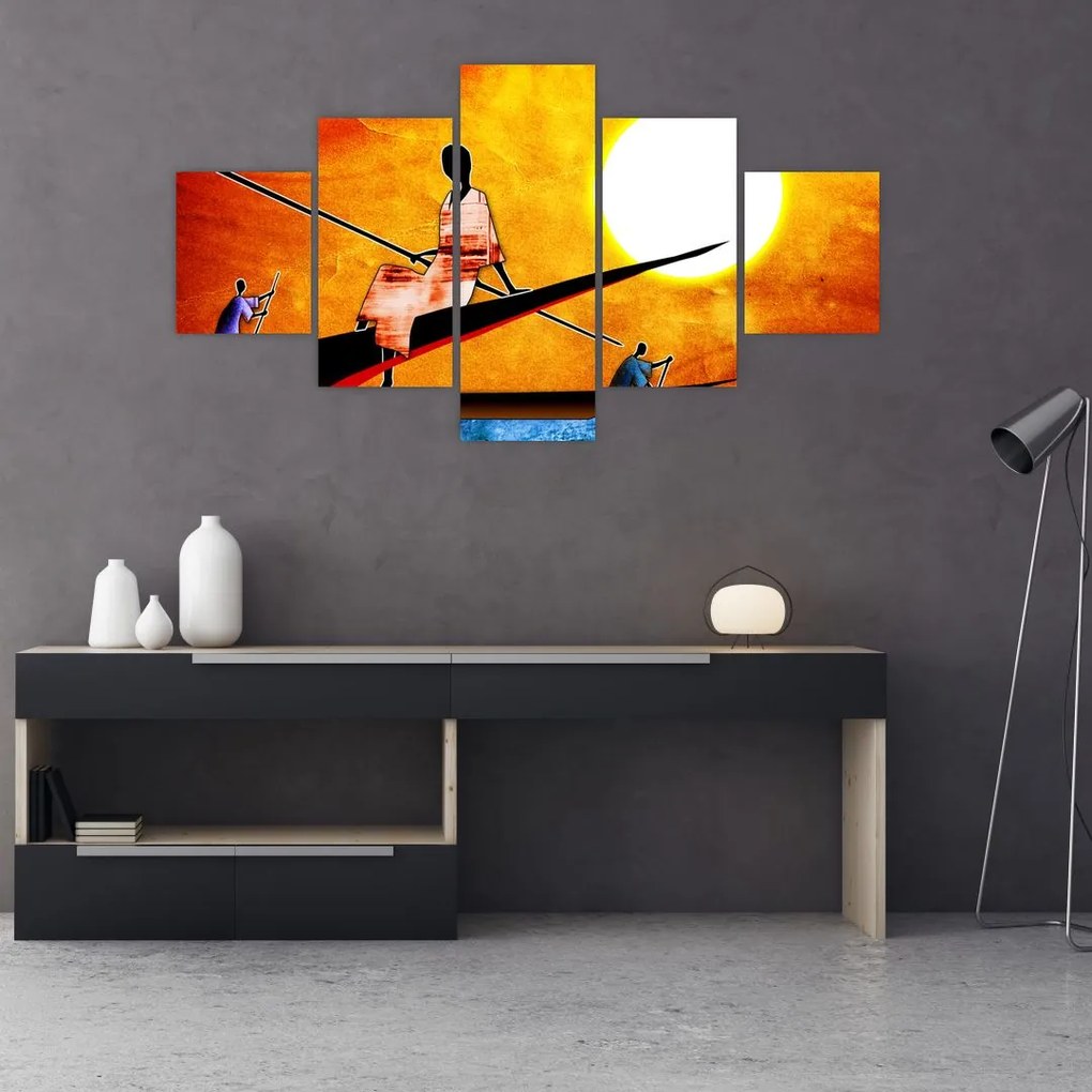 Obraz z okresu starożytnego malarstwa (125x70 cm)